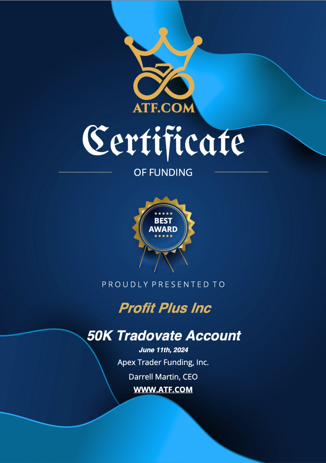 ATF Trader Funding Milestone