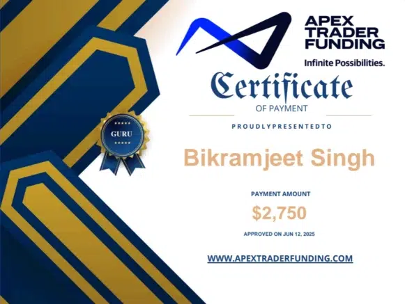 Apex Trader Funding Payout Certificate